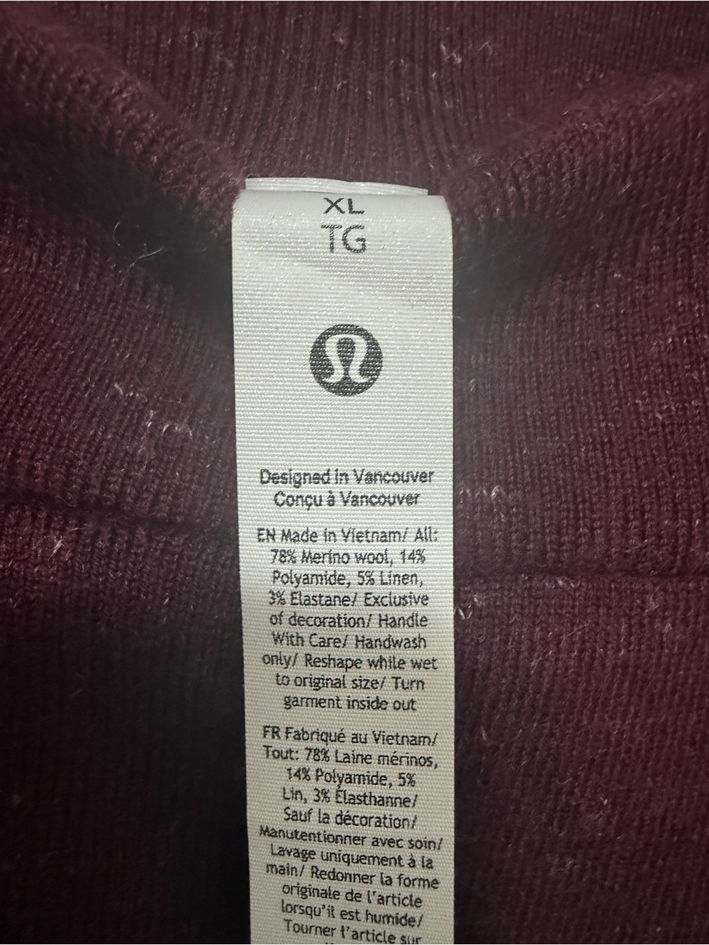 Lululemon Ribbed Merino Wool Pleated Skirt Burgundy - Picture 5 of 9